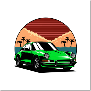 green 912 vintage car Posters and Art